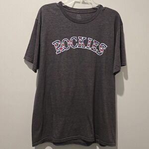 Majestic Colorado Rockies Baseball T-Shirt Mens Large Patriotic USA Blackmon